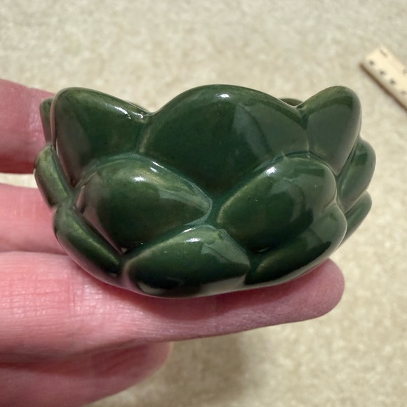 Green Ceramic Artichoke/ Cactus Votive Candle Holders NWT - Picture 6 of 8